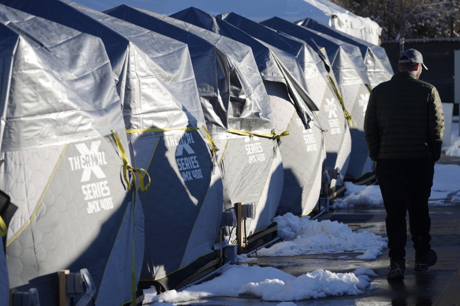 Colorado turns to ice-fishing tents to house homeless - The Columbian